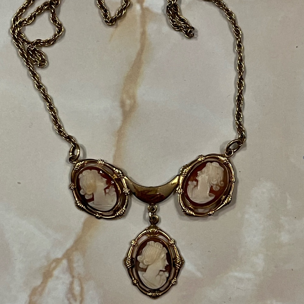 Triple Cameo Necklace